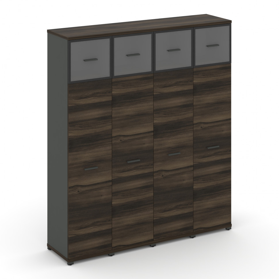 Concept Шкаф 4 узкие секции, 5 ниш CN.STU-547 RPB A Дуб Мали/Антрацит/Металл Антрацит/Прозрачный 166