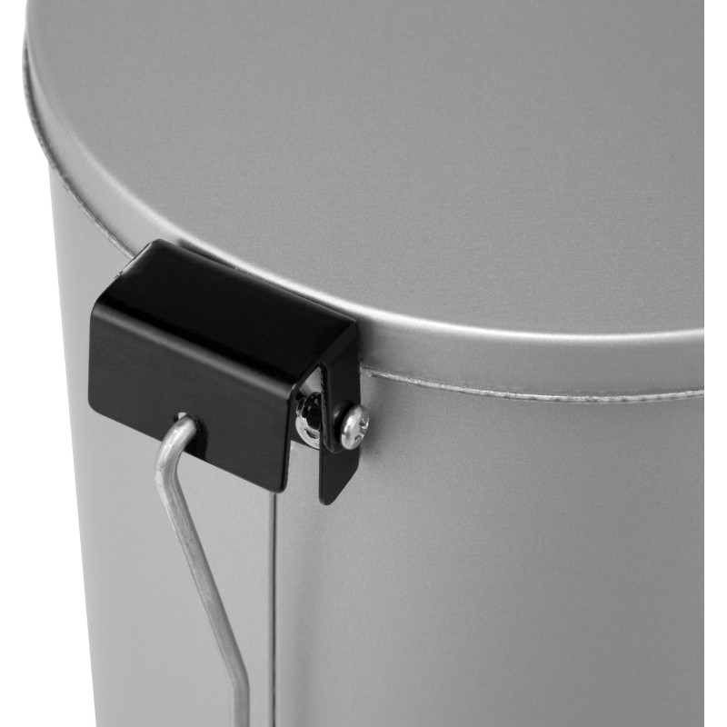 Ведро мусорное с педалью круглое 10 л серый металлик, 200 ммx310 мм