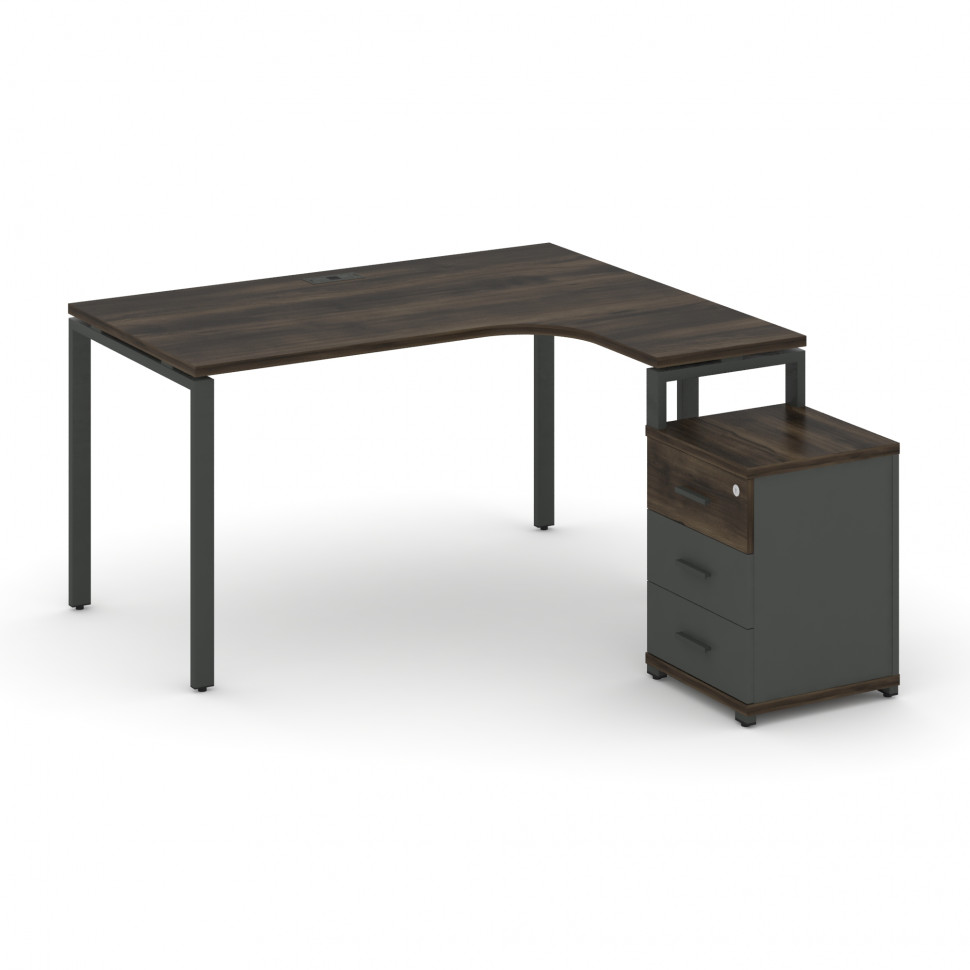 Concept Стол эргономичный с опорной тумбой CN.SA-307(R) A Дуб Мали/Антрацит/Металл Антрацит 1580*118 Concept Стол эргономичный с опорной тумбой CN.SA-307(R) A Дуб Мали/Антрацит/Металл Антрацит 1580*118