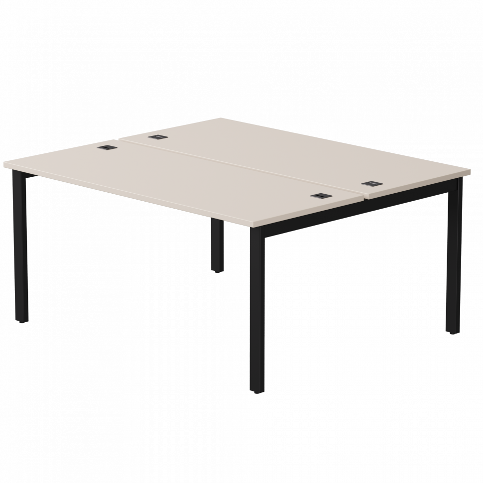 Бенч-система на 2 места Everprof EVO (ЭВО) на металлокаркасе 1580х670(1370)x755 Кашемир/Черный