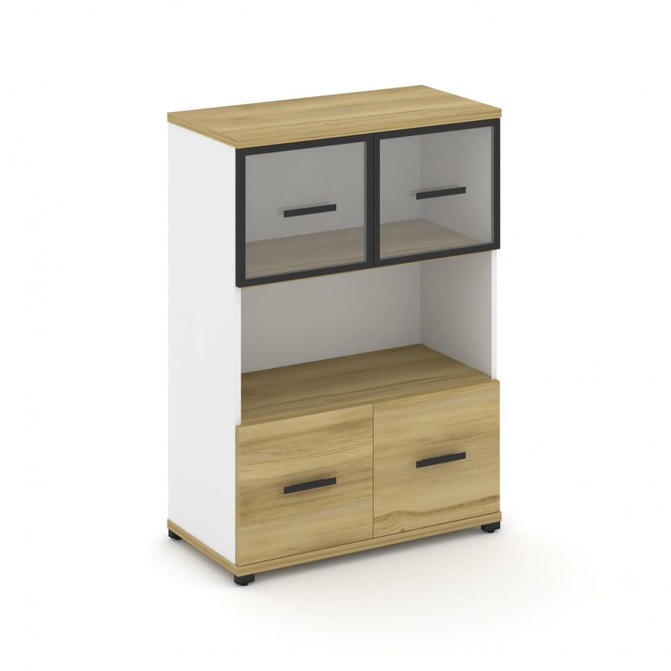 Concept Шкаф 1 широкая секция, 3 ниши CN.STS-315 RPB B Дуб Винченцо/Белый Бриллиант/Металл Черный/Пр