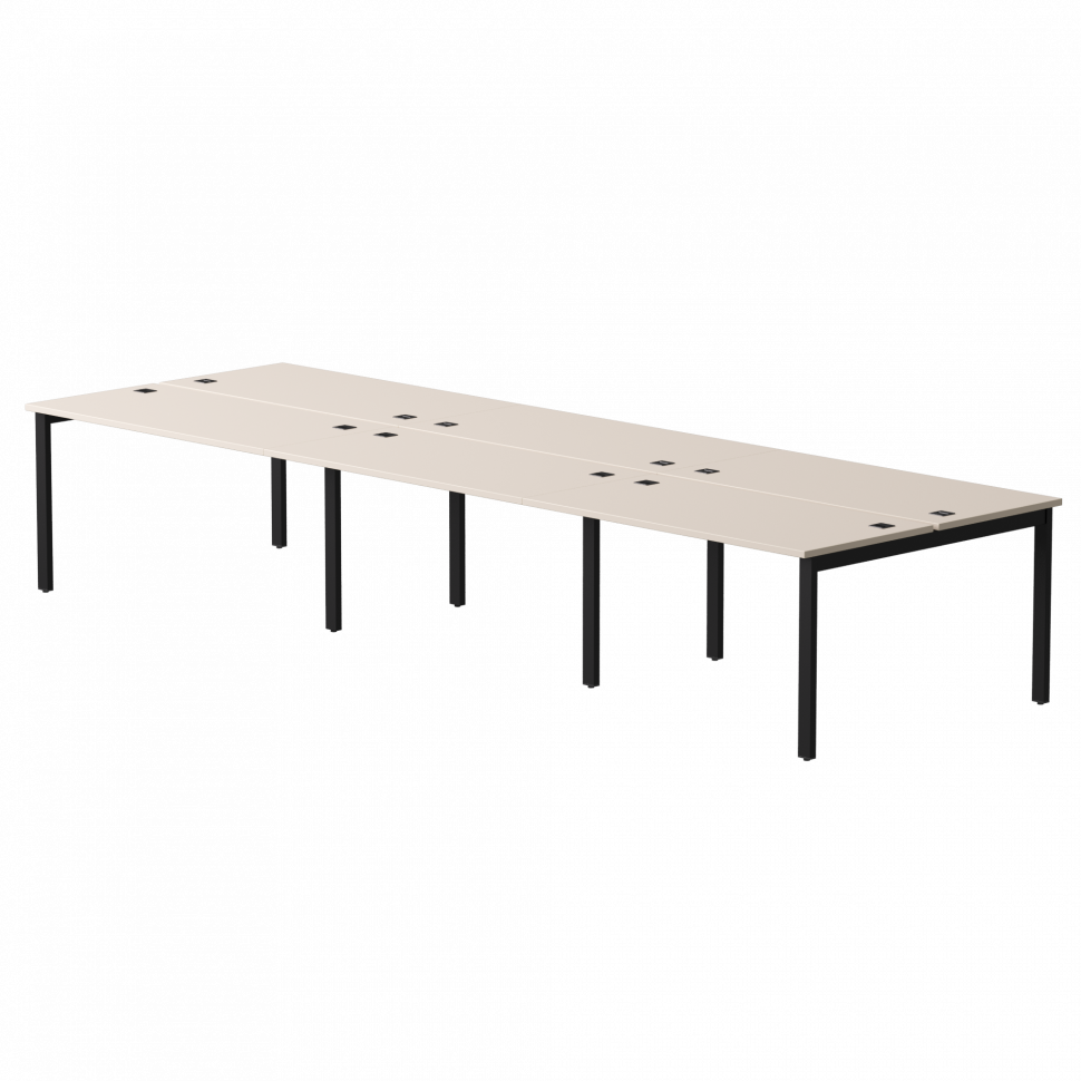 Бенч-система на 6 мест Everprof EVO (ЭВО) на металлокаркасе 4740х670(1370)x755 Кашемир/Черный