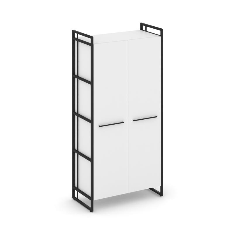 Rift Шкаф 4 ниши широкий RF.SS-41 Белый Бриллиант/Металл Черный/Черный Ручки 798*396*1648