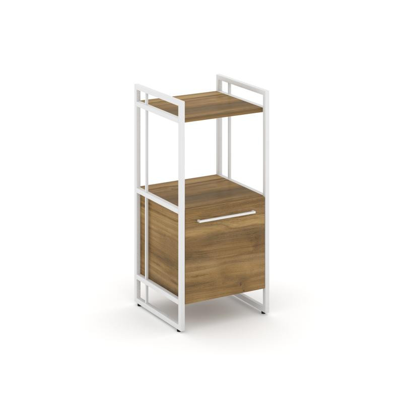 Rift Шкаф 2 ниши узкий RF.SU-22 (R) Сандал Янтарный/Металл Белый/Белый Ручки 420*396*924