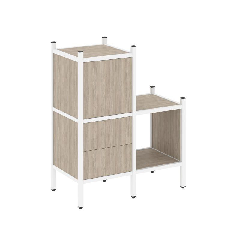 Loft Прямой стеллаж VR.L-11 Дуб Аттик/Металл Белый 862*446*1047 Loft Прямой стеллаж VR.L-11 Дуб Аттик/Металл Белый 862*446*1047