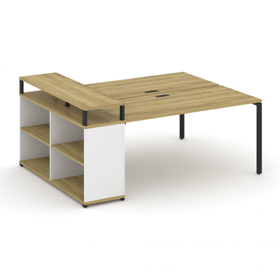 Concept Рабочая станция с опорным стеллажом с верх. горизонтом  CN.DRS-208 Дуб Винченцо/Белый Брилли