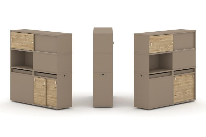 Estetica Набор №33. Тумба двойная+высокая надставка ES.NB.2V-33 Латте/Тиквуд Светлый 1500*410*1520 Estetica Набор №33. Тумба двойная+высокая надставка ES.NB.2V-33 Латте/Тиквуд Светлый 1500*410*1520