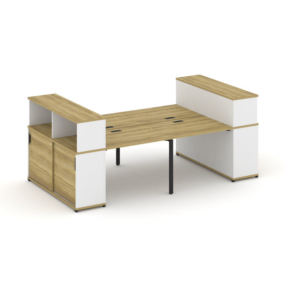 Concept Рабочая станция с опорными шкафами-купе с надставкой низ. CN.DRS-281 B Дуб Винченцо/Белый Бр Concept Рабочая станция с опорными шкафами-купе с надставкой низ. CN.DRS-281 B Дуб Винченцо/Белый Бр