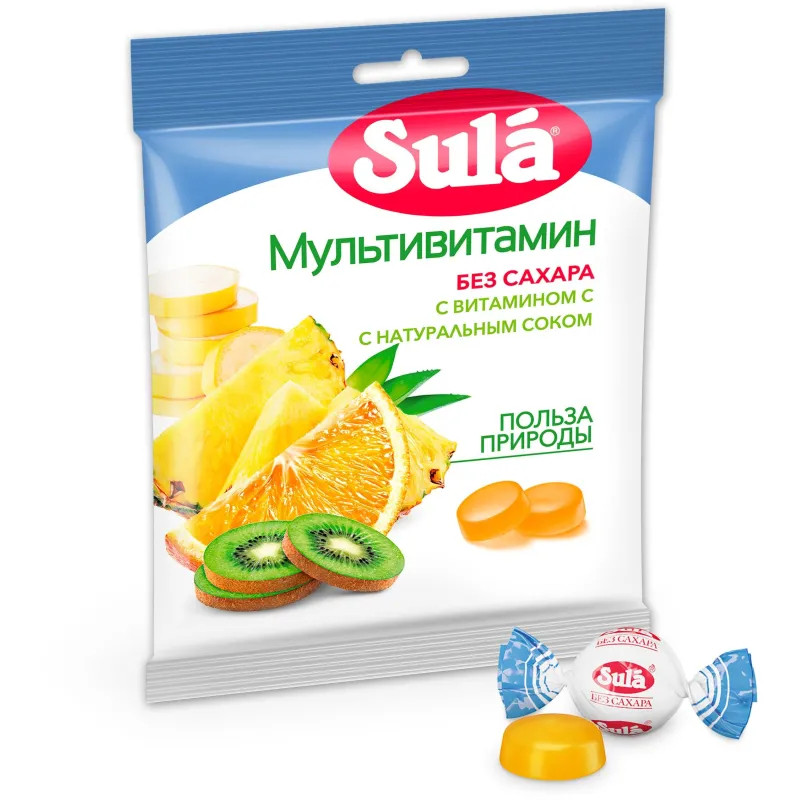Леденцы Sula Мультивитамин без сахара, 60г