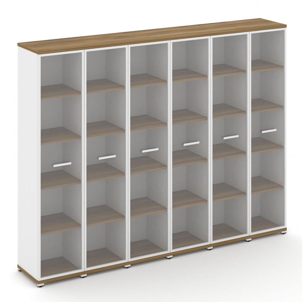 Concept Шкаф 6 узких секций, 5 ниш CN.STU-568 RPW W Сандал Янтарный/Белый Бриллиант/Металл Белый/Про