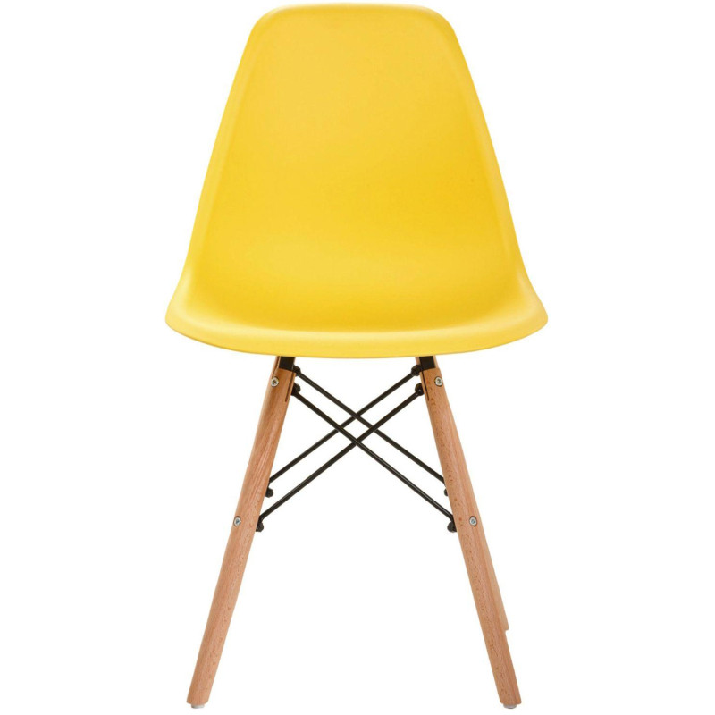 Стул для столовых SG_Eames PP желтый, деревянные ножки