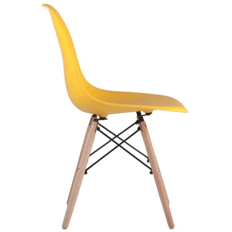 Стул для столовых SG_Eames PP желтый, деревянные ножки