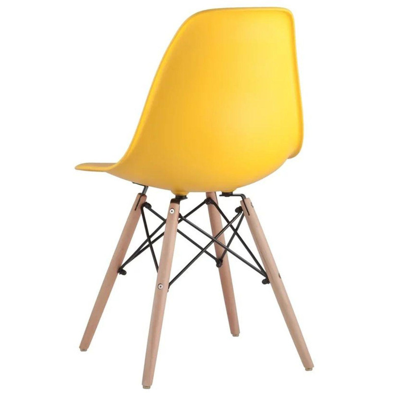 Стул для столовых SG_Eames PP желтый, деревянные ножки
