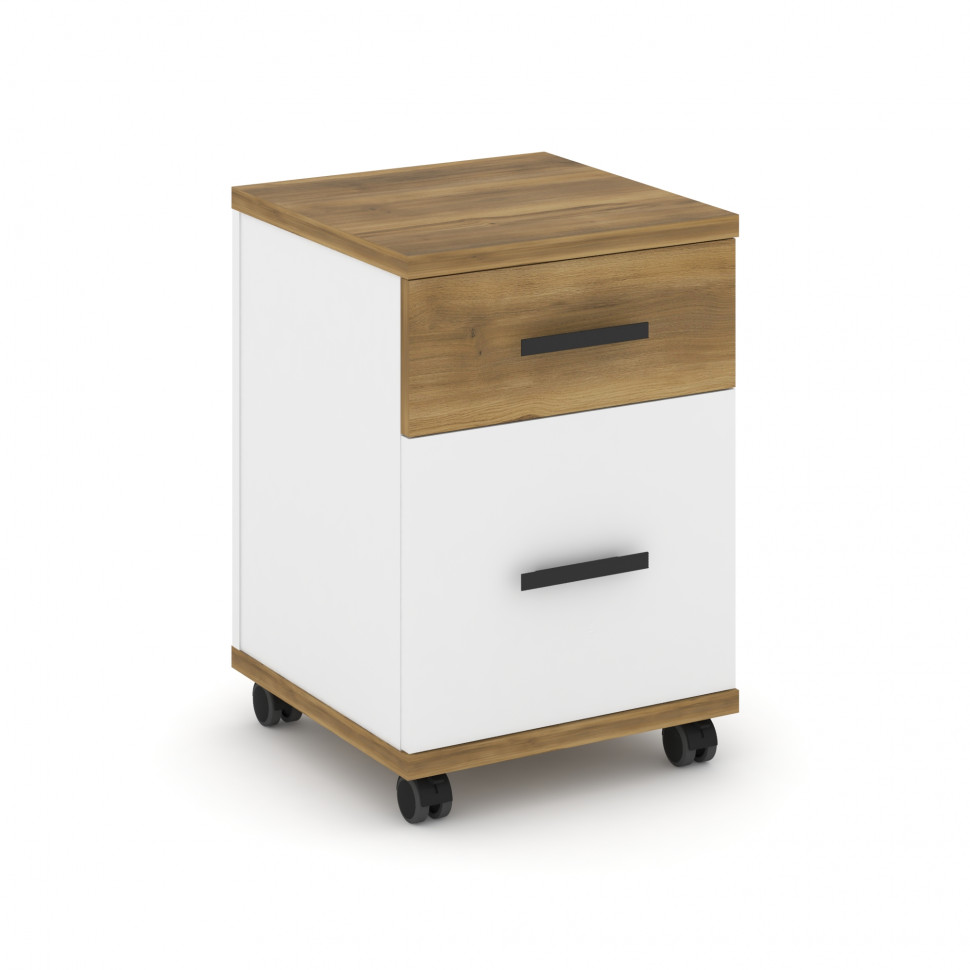 Concept Тумба мобильная 1 ящ.+1 распаш. фасад CN.TUM-009 B Сандал Янтарный/Белый Бриллиант/Металл Че