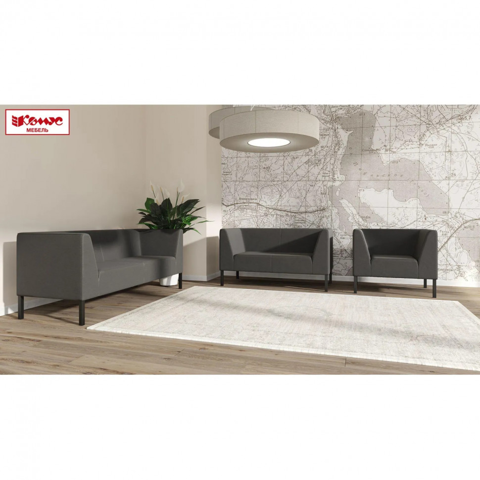 Диван MV_Комус Мебель_Bonus 2-мест. (Rt2) тк. Bravo d.g  серая