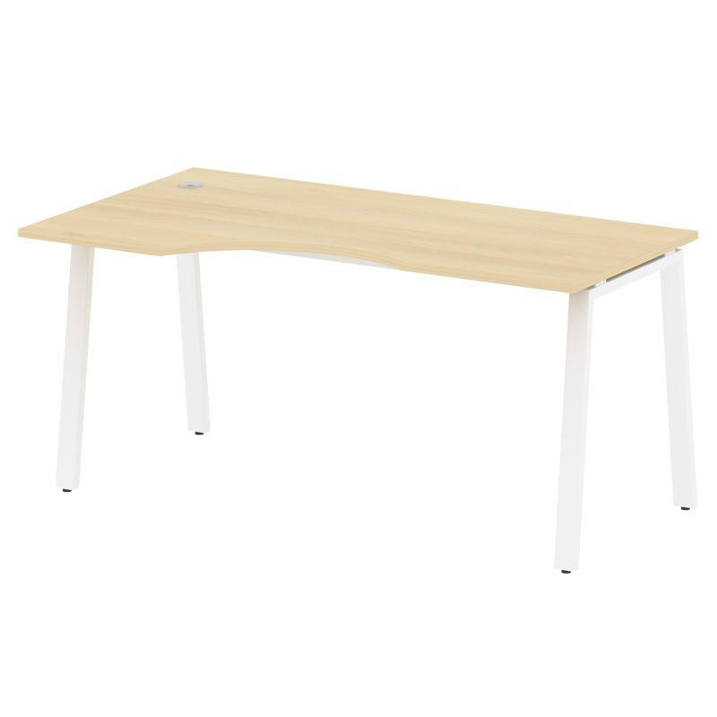 Metal System Стол криволинейный левый на А-образном м/к БА.СА-1 (L) Акация Лорка/Металл Белый 1600*9 Metal System Стол криволинейный левый на А-образном м/к БА.СА-1 (L) Акация Лорка/Металл Белый 1600*9