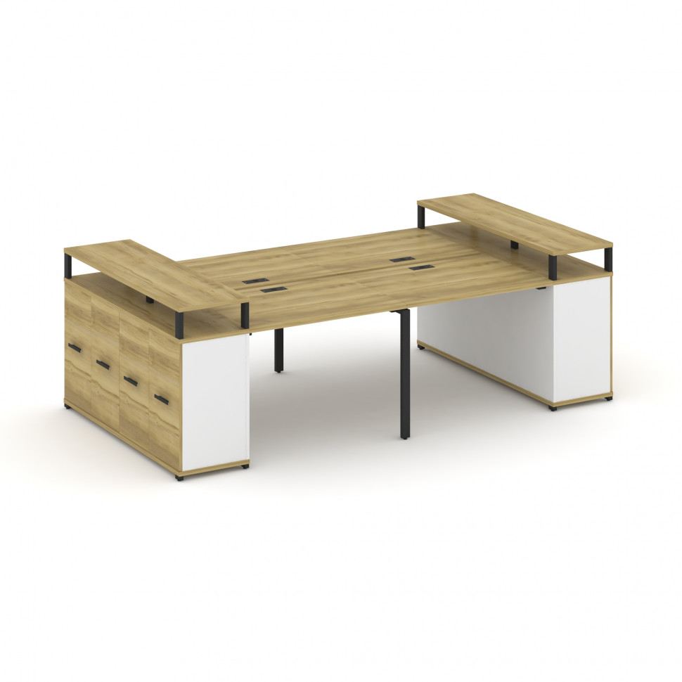 Concept Рабочая станция с опорными распаш. шкафами с верх. горизонтами CN.DRS-265 B Дуб Винченцо/Бе Concept Рабочая станция с опорными распаш. шкафами с верх. горизонтами CN.DRS-265 B Дуб Винченцо/Бе