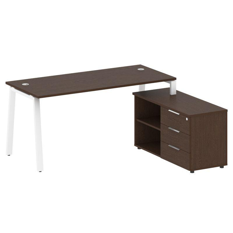 Metal System Рабочая станция с тумбой на А-образном м/к БА.РС-СТС-2.4 (R) Венге Цаво/Металл Белый 17 Metal System Рабочая станция с тумбой на А-образном м/к БА.РС-СТС-2.4 (R) Венге Цаво/Металл Белый 17