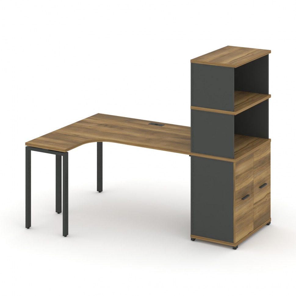 Concept Стол эргономичный с опорным распаш. шкафом с надставкой выс. CN.SA-216(L) A Сандал Янтарный Concept Стол эргономичный с опорным распаш. шкафом с надставкой выс. CN.SA-216(L) A Сандал Янтарный