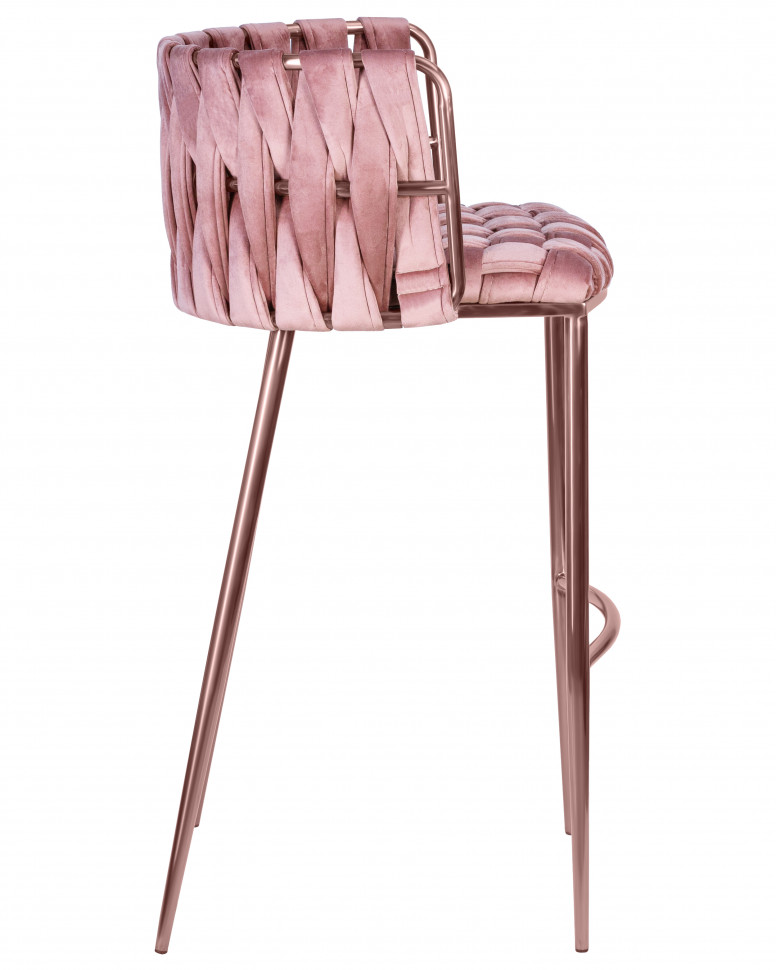 Набор 4 шт Стул барный DOBRIN EMMA ROSE GOLD, розовый велюр (VF-10)
