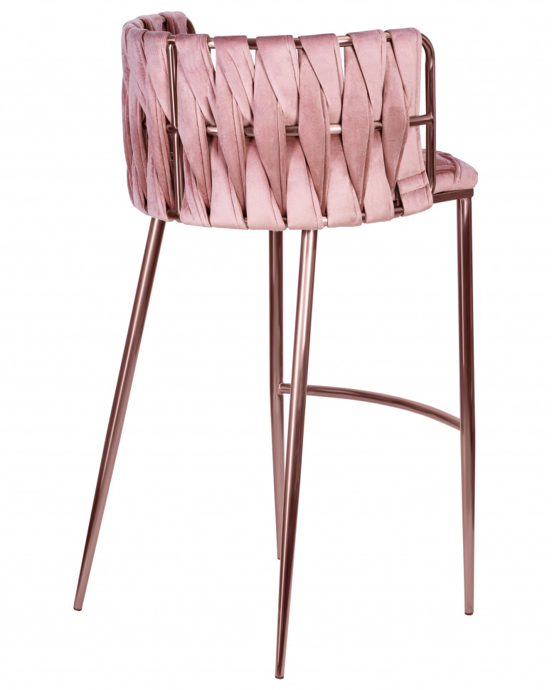 Набор 4 шт Стул барный DOBRIN EMMA ROSE GOLD, розовый велюр (VF-10)