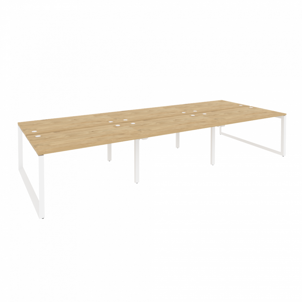 Onix Рабочая станция на О-образном м/к O.MO-D.RS-6.3.8 Тиквуд Светлый/Металл Белый 4140*1635*750