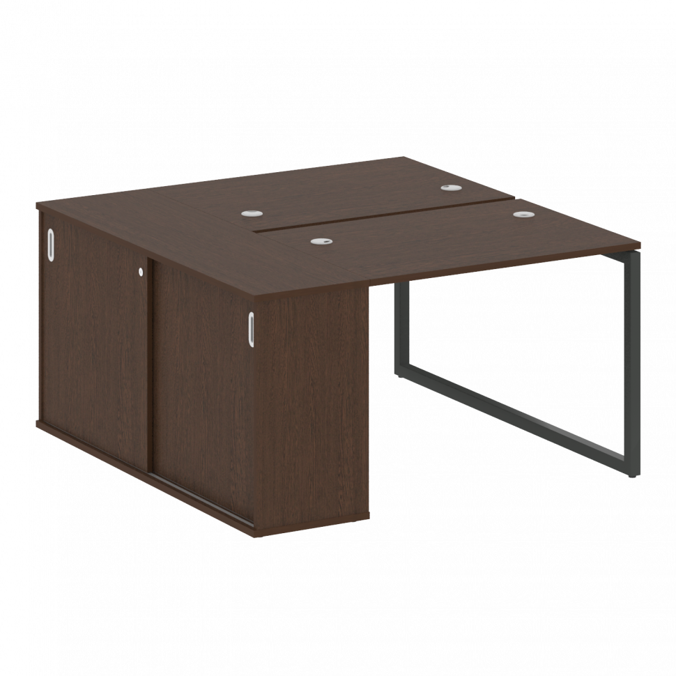 Metal System Quattro Рабочая станция с шкафом-купе на О-образном м/к 40БО.РС-СШК-1.1 Т Венге Цаво/Ме