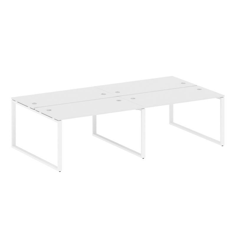 Metal System Рабочая станция на 4 места на О-образном м/к БО.СМ-4.3 Белый/Металл Белый 2800*1475*750