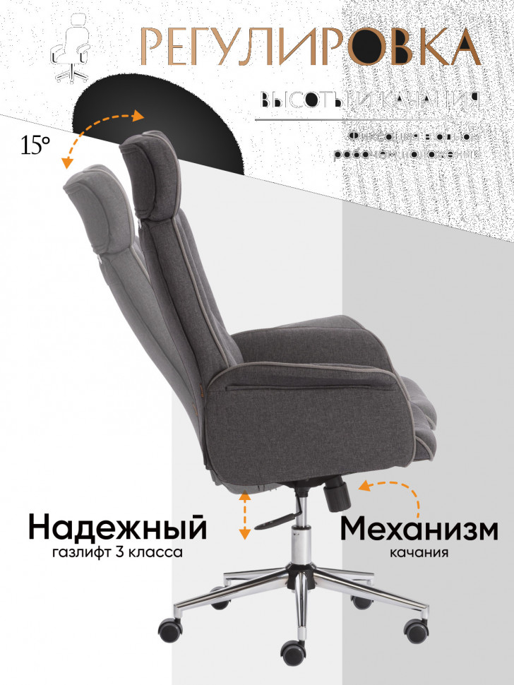 Кресло CHARM ткань, серый/серый, F68/C27