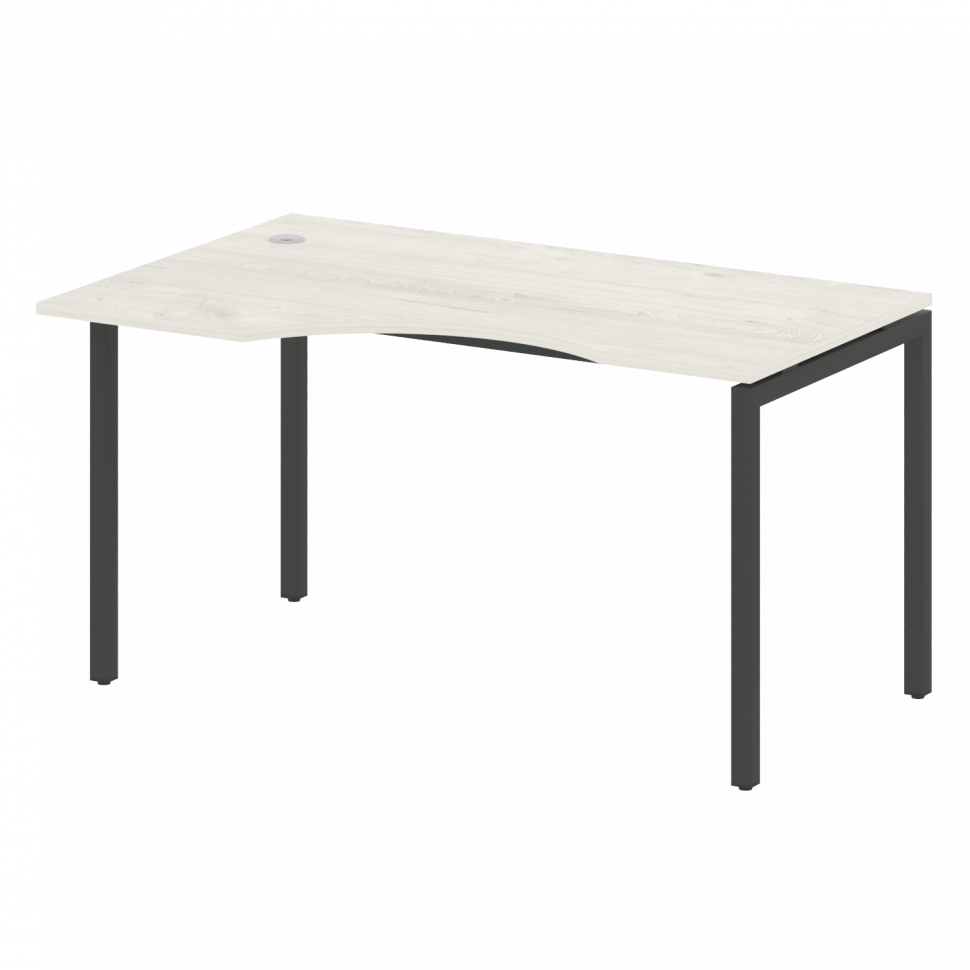 Metal System Quattro Стол криволинейный левый на П-образном м/к 40БП.СА-2 (L) Дуб Наварра/Металл Ант