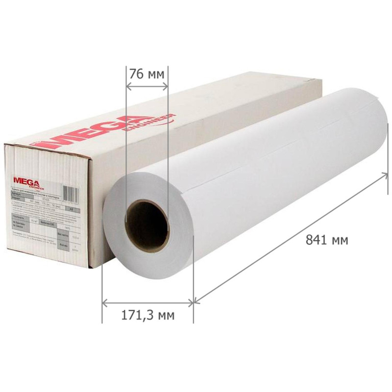Бумага широкоформатная ProMEGA engineer 80г 841ммх175м 76мм