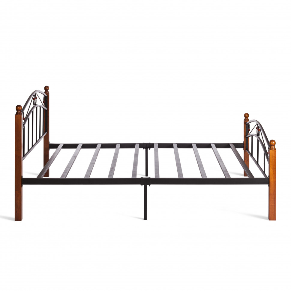 Кровать AT-8077 дерево гевея/металл, 160*200 см (Queen bed), красный дуб/черный Кровать AT-8077 дерево гевея/металл, 160*200 см (Queen bed), красный дуб/черный