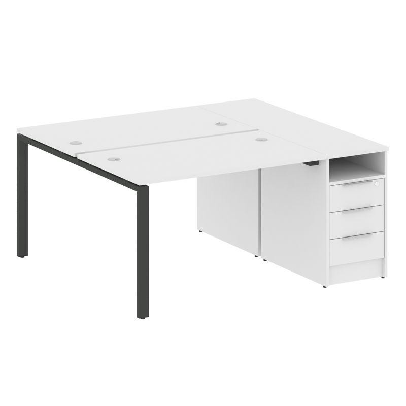 Metal System Рабочая станция с тумбой на П-образном м/к БП.РС-СТП-2.2 Белый/Металл Антрацит 1612*147 Metal System Рабочая станция с тумбой на П-образном м/к БП.РС-СТП-2.2 Белый/Металл Антрацит 1612*147