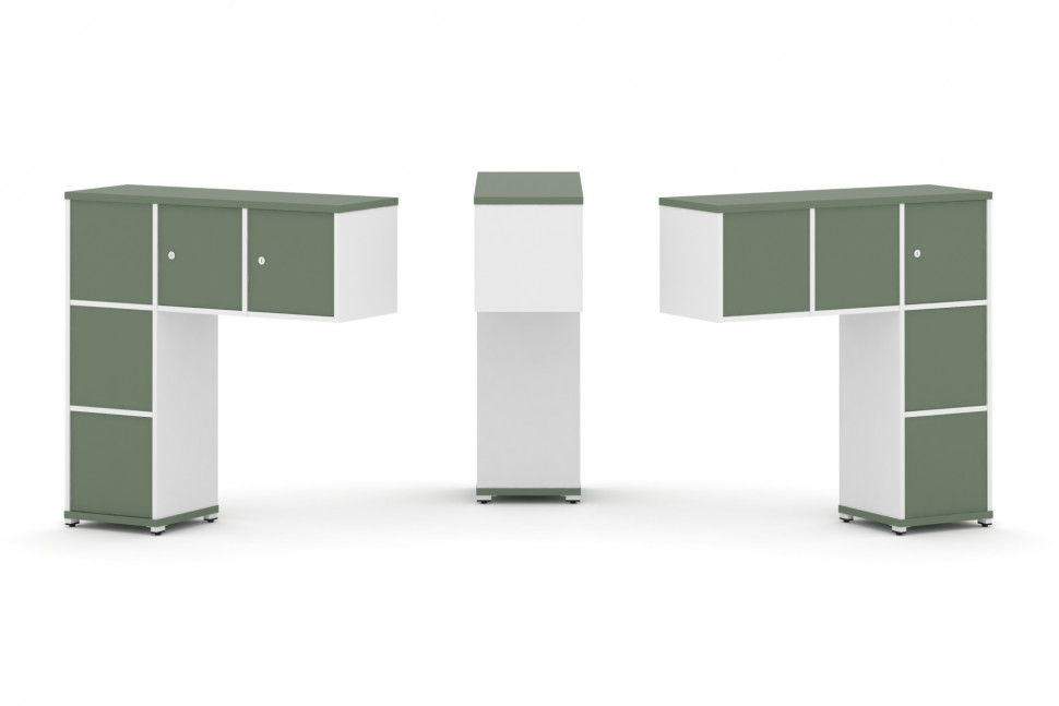 Concept Надставка низкая CN.DNN-006 Кобо/Белый Бриллиант/Металл Белый 1099*365*1130