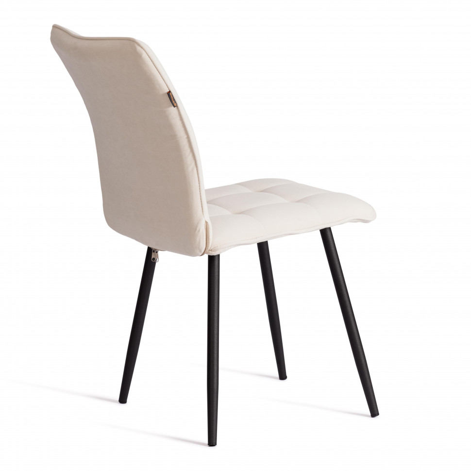 Стул обеденный Bari (2 шт. в упаковке) LT, велюр, молочный/черный, 4, 41х55х89 см