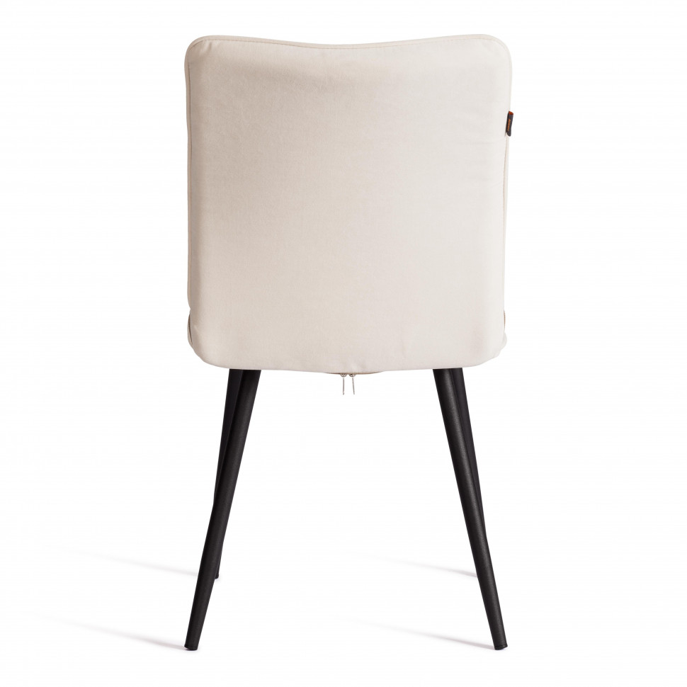 Стул обеденный Bari (2 шт. в упаковке) LT, велюр, молочный/черный, 4, 41х55х89 см
