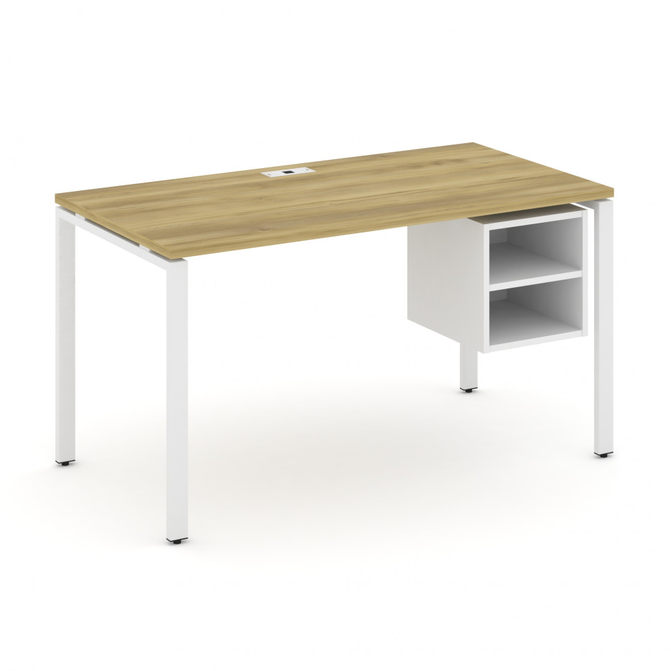 Concept Стол рабочий с подвесной тумбой с 2 открытыми нишами CN.SP-107 Дуб Винченцо/Белый Бриллиант/