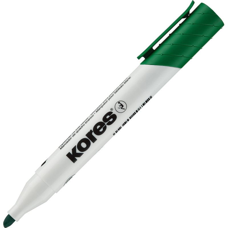 Маркер для белых досок KORES зеленый 3-5 мм скошенный наконечник 20855