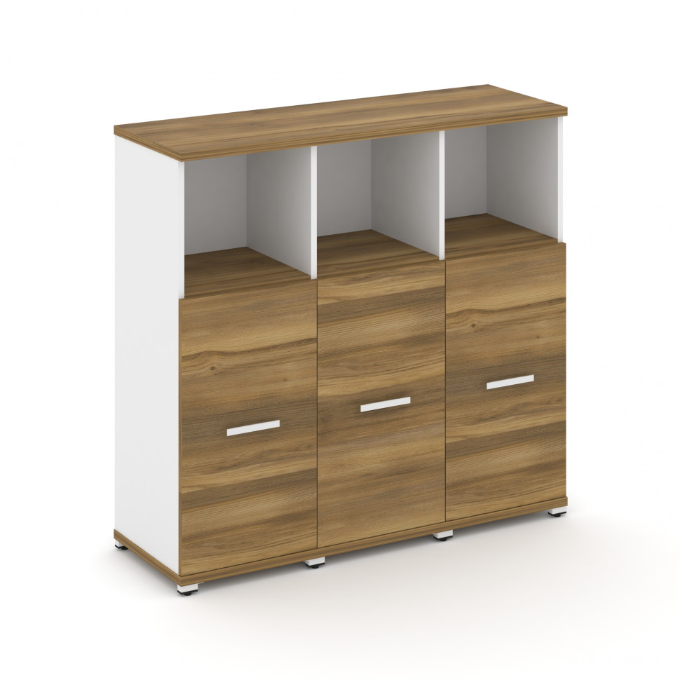 Concept Шкаф 3 узкие секции, 3 ниши CN.STU-333 W Сандал Янтарный/Белый Бриллиант/Металл Белый 1252*4