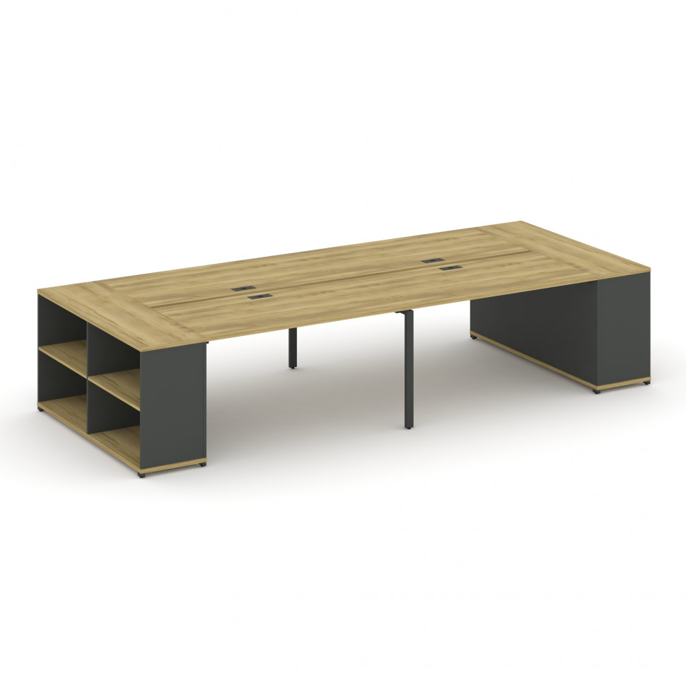 Concept Рабочая станция с опорными стеллажами CN.DRS-247 Дуб Винченцо/Антрацит/Металл Антрацит 3600*