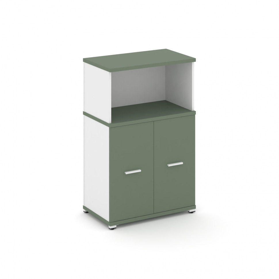 Concept Распаш. шкаф опорный/приставной с надставкой низ. CN.SOPR-003 W Кобо/Белый Бриллиант/Металл