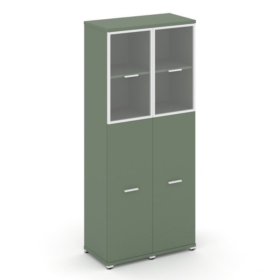 Concept Шкаф 2 узкие секции, 5 ниш CN.STU-525 RPW W Кобо/Металл Белый/Прозрачный 836*420*1922