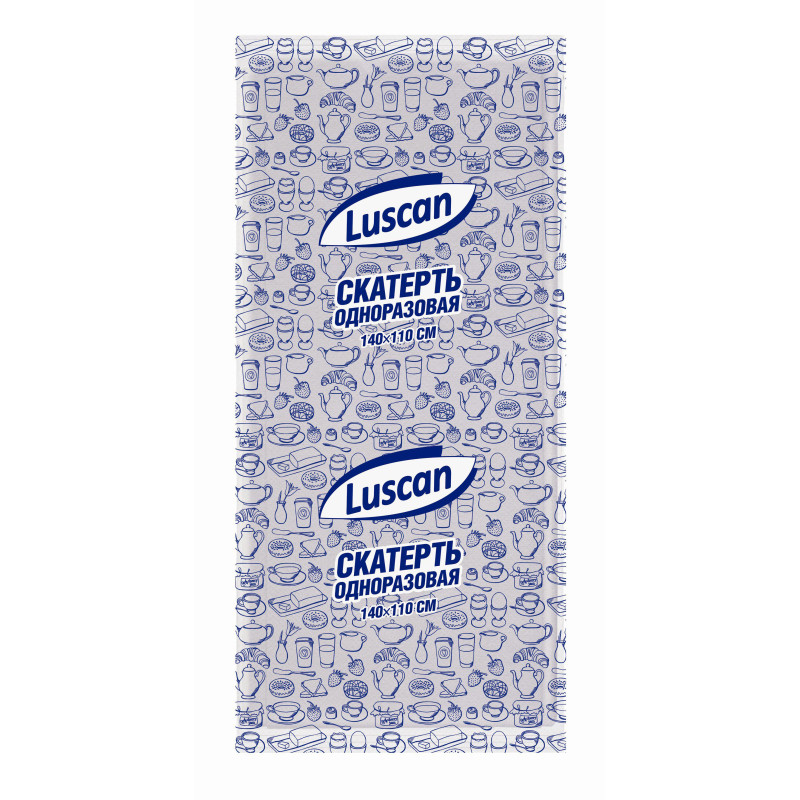 Скатерть одноразовая Luscan, 110х140см, белая