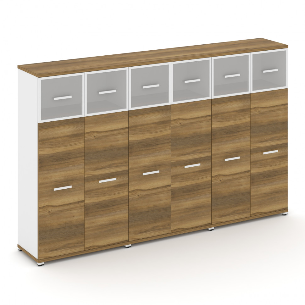 Concept Шкаф 3 широкие секции, 4 ниши CN.STS-434 RMW W Сандал Янтарный/Белый Бриллиант/Металл Белый/