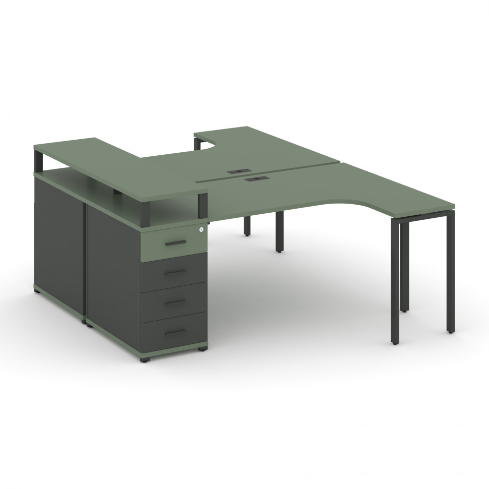 Concept Рабочая станция CN.DSA-405 A Кобо/Антрацит/Металл Антрацит 1800*1180*917