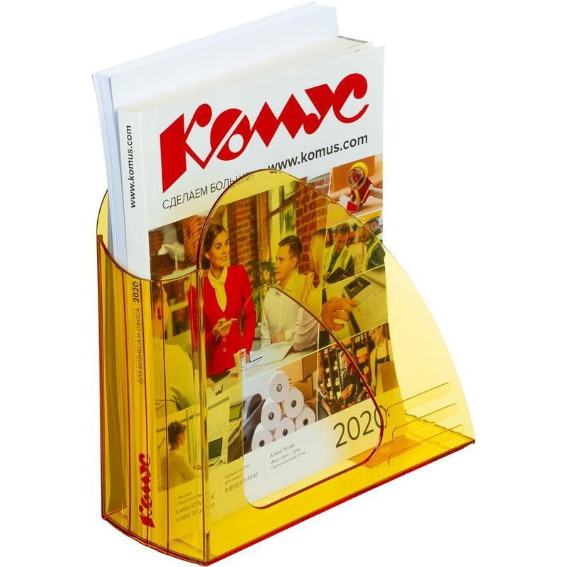 Лоток вертикальный Attache 90мм Bright Colours прозрачный желтый