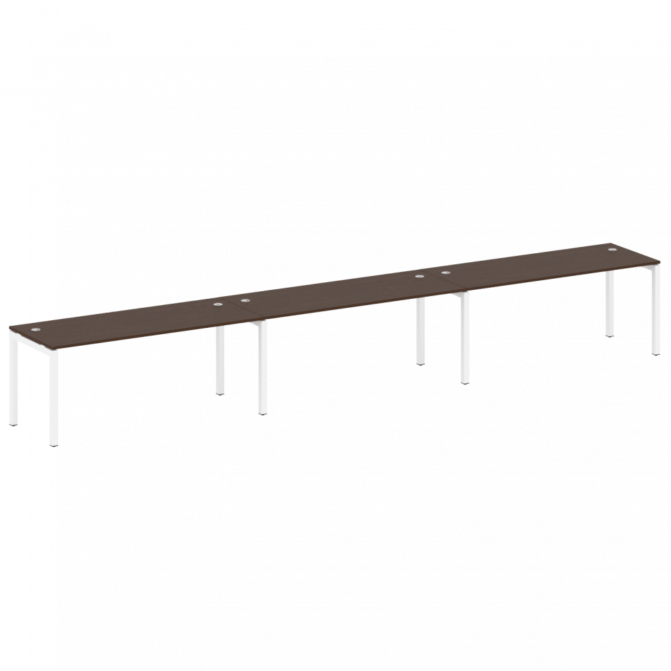 Metal System Quattro Рабочая станция на 3 места на П-образном м/к 50БП.СМ-3.5 Венге Цаво/Металл Белы