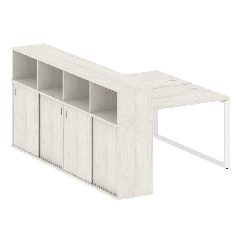 Metal System Рабочая станция с шкафом-купе на О-образном м/к БО.РС-СШК-4.2 Т Дуб Наварра/Металл Белы Metal System Рабочая станция с шкафом-купе на О-образном м/к БО.РС-СШК-4.2 Т Дуб Наварра/Металл Белы