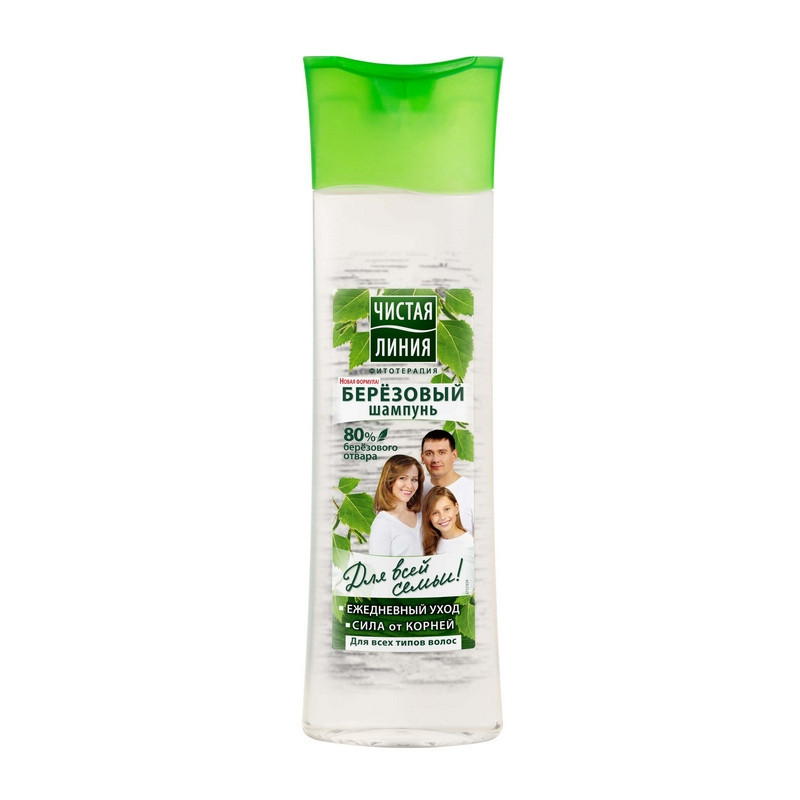Шампунь ЧИСТАЯ ЛИНИЯ Березовый для всей семьи 400 мл..