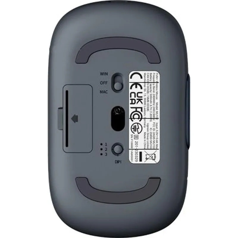 Мышь компьютерная UGREEN MU102 (90538)WLS, FUN+, 2.4 GHz&BT, глубокий синий